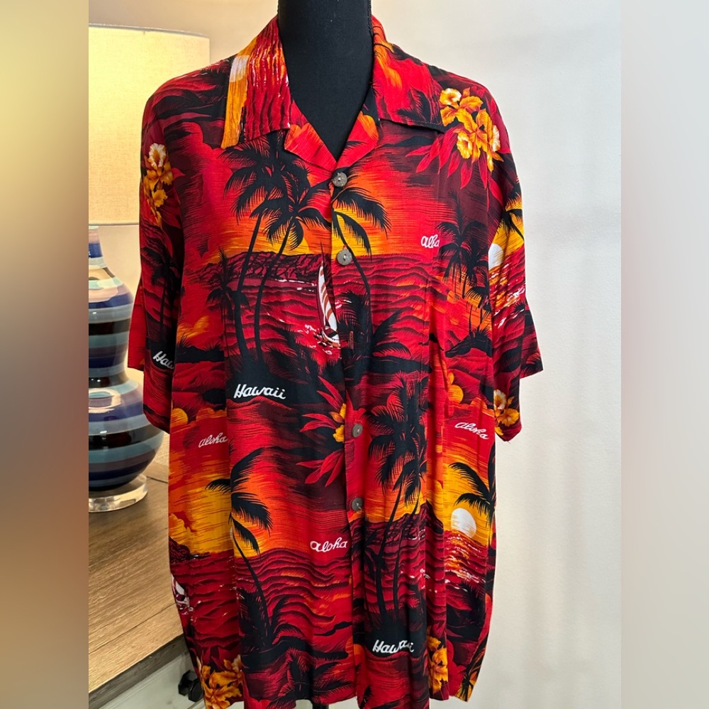 Aloha Hut Hawaii Sunset Hawaiian Shirt - Size XL